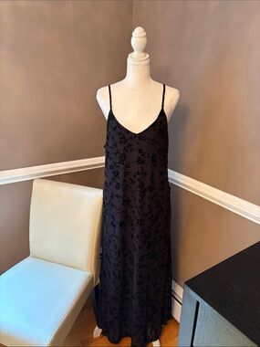 SHEIN Black Floral Maxi Slip Dress
